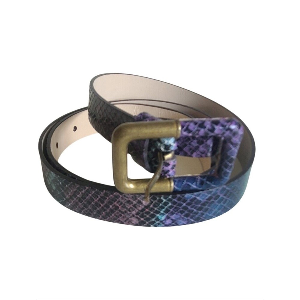 banana republic snakeskin embossed leather belt made in italy size M
